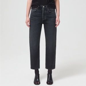 AGOLDE Size 28 90s Crop Mid Rise Loose Fit Jeans - Navy/Gray Color
